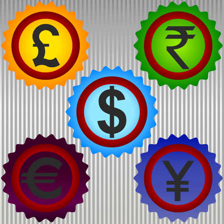 International Currency Symbols Vector.のイラスト素材