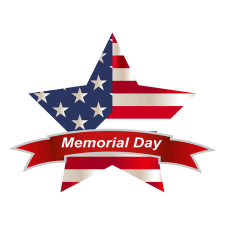 American flag. Honoring all who served banner for memorial day.のイラスト素材