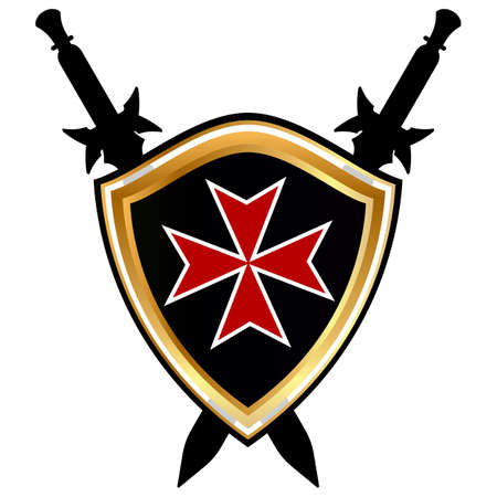 Templar Shield vector icon.のイラスト素材