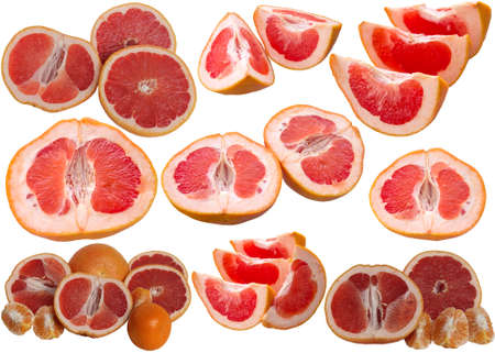 Half a grapefruit on white background.の写真素材