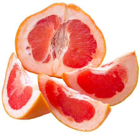 Half a grapefruit on white background.の写真素材