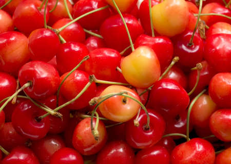 Sweet cherries close up.の写真素材