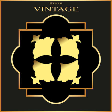 Vintage ornamental golden retro frame. Template for design. Vector illustration.のイラスト素材