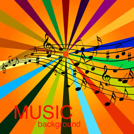 Musical Design Elements From Music Staff With Treble Clef And Notes in Black and White. Vector Illustration.のイラスト素材