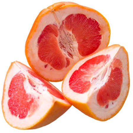 Half a grapefruit on white background.の写真素材