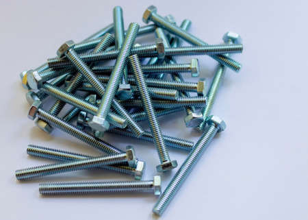 Bolt, nut, hardware, industrial, closeup, construction, fastener, industry, metal, metallic.