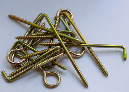 Bolt, nut, hardware, industrial, closeup, construction, fastener, industry, metal, metallic.の写真素材