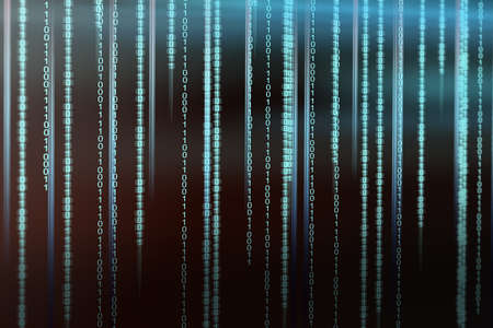 Binary Code Background .The background of the binary code. Binary code. Numbers, black background, Light.の写真素材