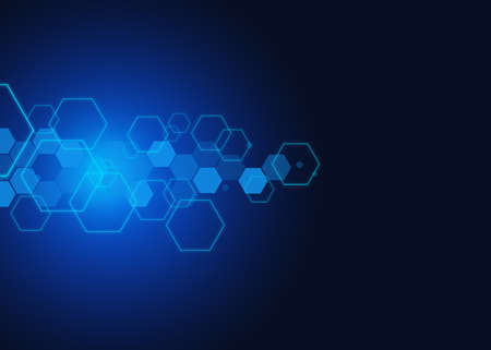 Abstract blue background. Background with copy space, soft focus.Bright futuristic backdrop.の写真素材
