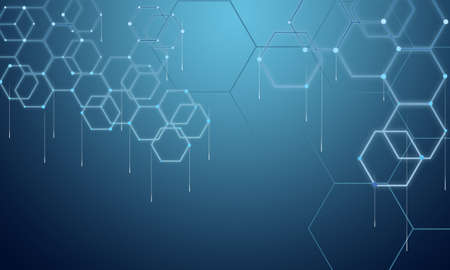 Abstract blue medical background. Background with copy space, soft focus.Bright futuristic backdrop.の写真素材