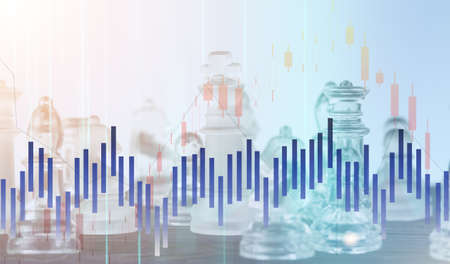 Background with chess. Stocks, stock market, income, finance.