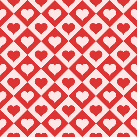 Bright  pattern with hearts. Great for textiles, packaging, and holiday designs.