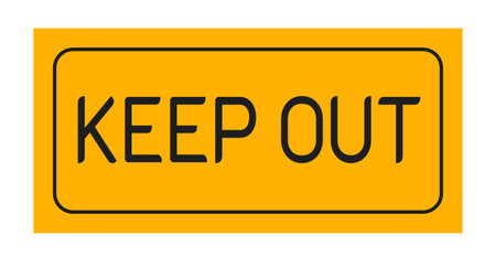 A set of standard warning labels labeled Keep Out, Caution and Warning. Designed in a classic industrial style with high contrast to attract attention. They are suitable for the design of construction