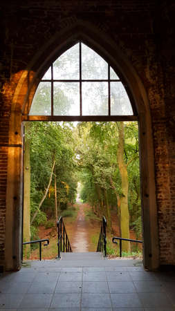 Gazebo in the woodsの写真素材