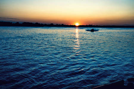 sunset over the seaの写真素材