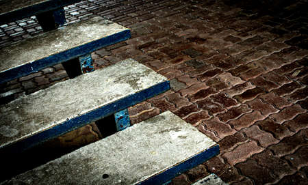 Steps of stairs on the background of paving slabsの写真素材
