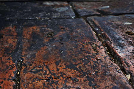 Old brick background at close rangeの写真素材
