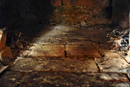 The furnace of an old brick ovenの写真素材
