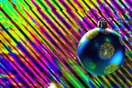 christmas balls on blue backgroundの写真素材