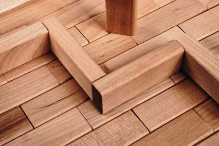 Background texture of wooden blocksの写真素材