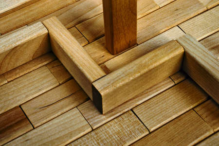 Background texture of wooden blocksの写真素材