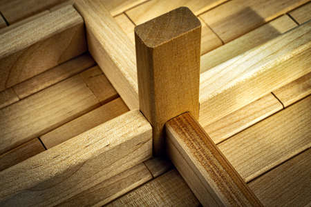 Background texture of wooden blocksの写真素材