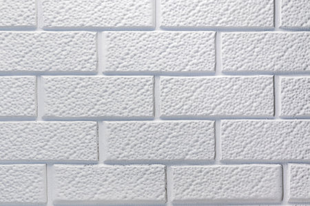 Texture of an old white brick wall. Demonstration of product montage or key visual design. Copy spaceの写真素材