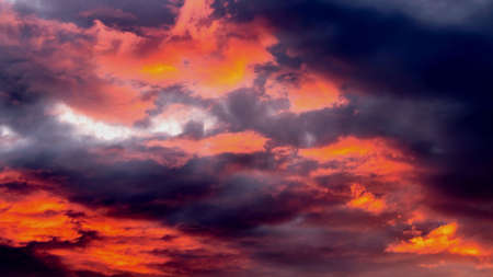 Dramatic sky with beautiful clouds at sunset. beauty of natureの写真素材