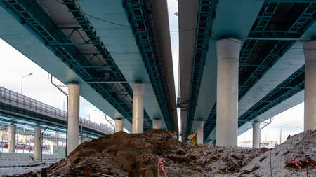 Intersection of modern overpassesの写真素材