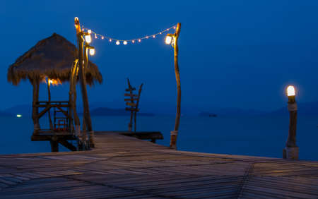 romantic pier in Thailandの写真素材