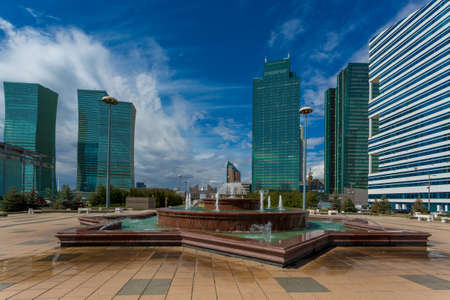 Water Green Boulevard in Astana. Kazakhstanのeditorial素材