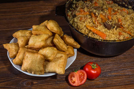Kazakh baursaks Central Asian cuisineの写真素材