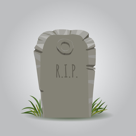 Cartoon old looking tombstone. Halloween symbol icon.のイラスト素材