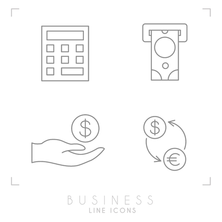 Set of line thin business and financial icons.のイラスト素材