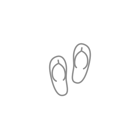 Flip flops simple line icon. Beach, sea symbol. Vector illustration.のイラスト素材