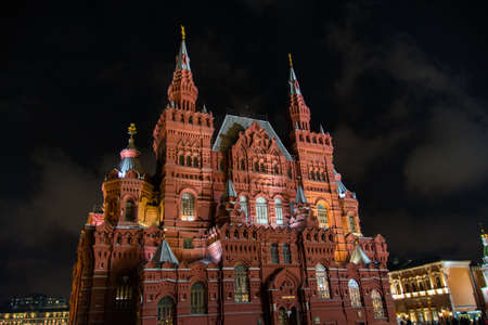 The State Historical Museum of Russia on the Red Square in Moscowのeditorial素材