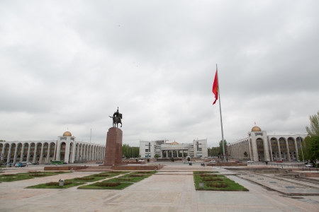 Manas Statue Epic Kyrgyz Heroの写真素材