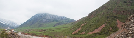 Tian Shan mountain range in Kyrgyzstanの写真素材