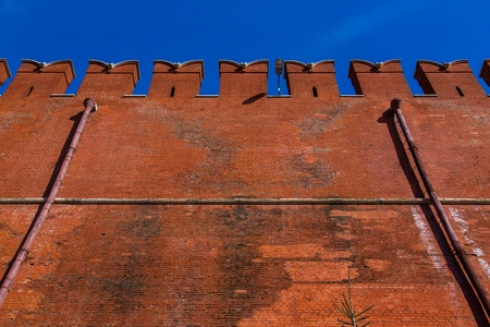 Kremlin Wall that surrounds the Moscow Kremlin, Russiaの写真素材