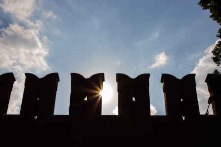sunny Moscow kremlin wallの写真素材