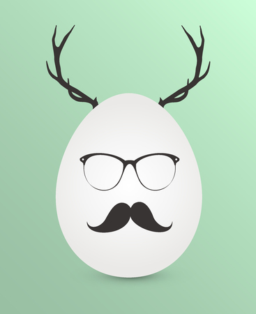 Easter vintage hipster egg. Vector illustration.のイラスト素材