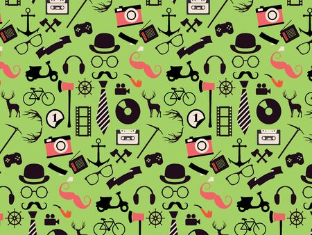 Hipster package pattern. Urban Lumberjack  background.のイラスト素材