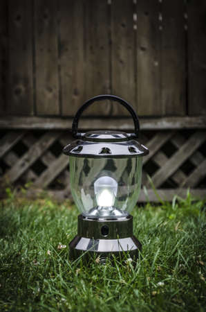 Lantern on the lawnの写真素材