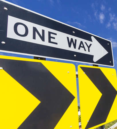 One Way road sign