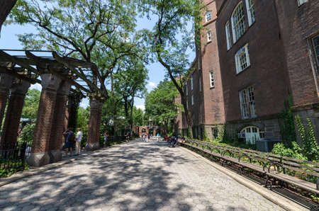 NEW YORK CITY - JULY 12: People walk in Central Park Zoo on July 12, 2012 in New York. The Central Park Zoo is a small 6.5-acre zoo located on Central Park in New York City.のeditorial素材