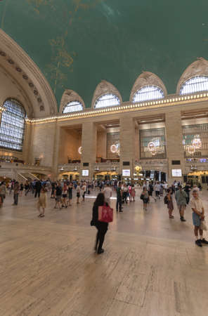 NEW YORK CITY - JULY 12: View inside Grand Central on July 12, 2012 in New York. Grand Central is a commuter rail terminal station at Manhattan.のeditorial素材