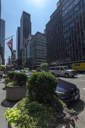 NEW YORK CITY - JULY 12: Traffic at third avenue on July 12, 2012. Third Avenue is a north-south thoroughfare on the East Side of  Manhattan.のeditorial素材
