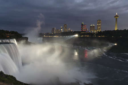 Illuminated Niagara Fallsの写真素材