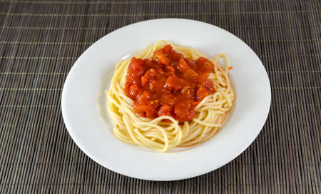 Pasta with bolognese sauceの写真素材