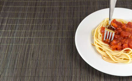 Pasta with bolognese sauceの写真素材